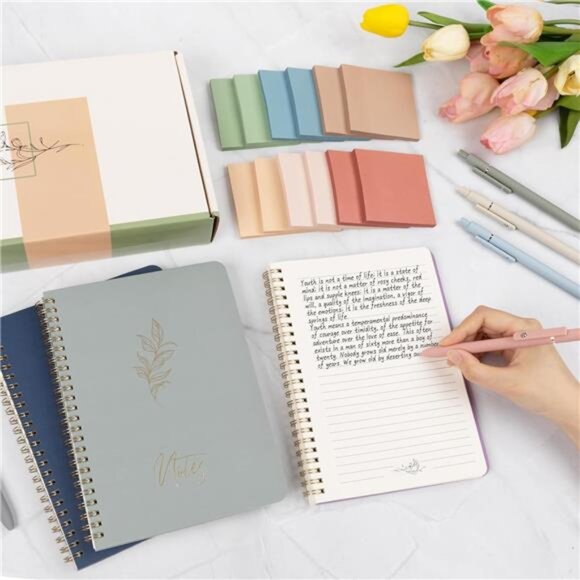 Cute Spiral Notebook Set For Women, Bible Journal Set, 3 Pack A5 Spiral - Picture 2 of 8